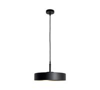 Lampe Suspendue Ronde En Noir Mat Et Or E27 D: 40 Cm En Laiton Massif