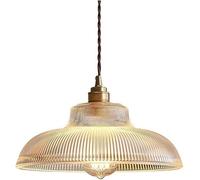 Lampe Suspendue Ronde en Verre et Laiton, Style rétro, luminaire décoratif d'intérieur, Transparent, doré