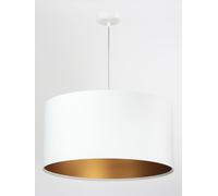 Lampe Suspendue ROSIE En Tissu Velours Crème Or Ø50Cm Luminaire De Salon