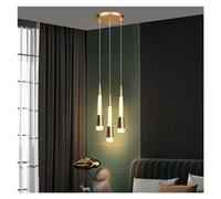 Lampe Suspendue rotative de Style européen, Luxueuse, Moderne et créative, pour Duplex, Villa, Appartement, immeuble surélevé (Taille : 3 têtes, Couleur : lumière Chaude) (lumière Neutre : 3 têtes)