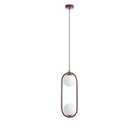 Lampe Suspendue Rouge Blanc 2-flammig E14 Verre Métal Moderne Suspensions Salon