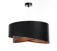 Lampe Suspendue Salon En Noir Brun Or E27 Ronde D: 50 Cm