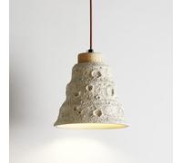 Lampe Suspendue Simple en Micro-Ciment de Style Nordique crème, luminaire décoratif d'intérieur réglable, idéal pour Une Table de Chevet, Un Restaurant ou Un Bar, E26