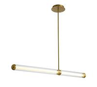 Lampe suspendue simple et longue LED à 360 degrés, tube long émettant de la lumière, luminaire suspendu pour salon, salle à manger, îlot de cuisine, bar, décoration, luminaires réglables, lustre