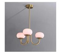 Lampe Suspendue Simple et Nordique pour Chambre de Fille, Design Artistique, Romantique et Chaleureux, Style médiéval Rose (3 têtes Roses)