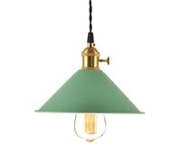 Lampe Suspendue Simple et Tendance, culot E27, tête Unique, Design Conique en Fer forgé, luminaire décoratif pour Chambre à Coucher, Bureau, café (Vert 26 cm)