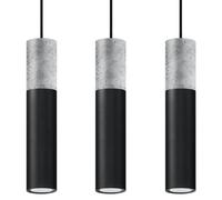 Sollux Lighting Plafonnier Borgio 3L – Design minimaliste et industriel, 3×40W GU10, Noir/Gris
