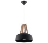Sollux Lighting Casco lampe suspendue 1x60 W noir-bois SL.0390