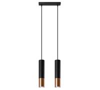 Sollux Lighting Loopez lampe suspendue 2x40 W noir-cuivre SL.0947