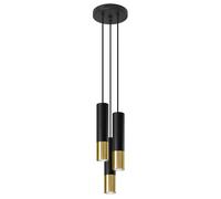 Sollux Lighting Loopez lampe suspendue 3x40 W noir-doré SL.0955