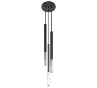 Sollux Lighting Lampe suspension Mozaica – Plafonnier acier 3 flammes LED noir chrome