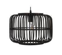 Lampe Suspendue Style Boho Abat-Jour Forme Cage Ouverte en Bambou Noir Ravine