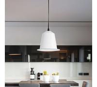 Lampe à suspension lampe de table à manger blanche lampe à suspension LED lampe de cuisine, acier blanc, 5W 400lm blanc chaud, DxH 17,5x110 cm, Eglo 75111