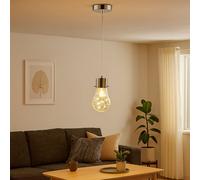 Lampe Suspendue Suspension Luminaire Ampoule Verre Lampe de Chambre Chrome