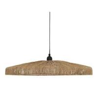 Lampe suspendue, Suspension luminaire en Acier noir et bois de jute coloris naturel - diamètre 58 x Hauteur 10 cm - -