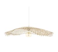 Lampe suspendue, Suspension luminaire en bambou coloris naturel - diamètre 75 x Hauteur 8 cm