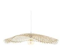 Lampe suspendue, Suspension luminaire en bambou coloris naturel - diamètre 75 x Hauteur 8 cm - PEGANE - Naturel G