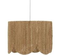 Lampe suspendue, Suspension luminaire en fer blanc et bois de jute coloris naturel - diamètre 38 x Hauteur 28 cm - -
