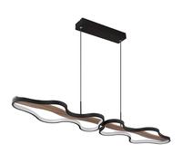 Lampe suspendue suspension plafonnier LED dimmable télécommande bois H 112 cm