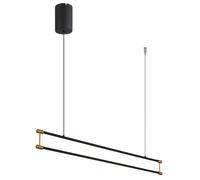 Lampe suspendue suspension salle à manger barre lumineuse design noir or LED H 150 cm