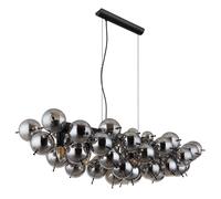 Lampe suspendue suspension salle à manger lumière 6 lampes boules de verre fumé E14 noir