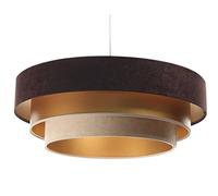 Lampe suspendue Triniti Brown/Gold/Beige 1XE27 H: 102cm Ø 60cm Dimmable