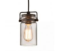 Lampe Suspendue Verre Bronze Antique E27 Industriel Ø12 CM Rond à Manger