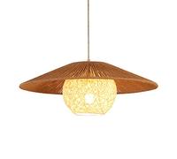 Lampe Suspendue Vintage en Corde de Chanvre crème, Lustre créatif en Chapeau de Paille tissé à la Main et Lampe Suspendue en rotin tissé, Petite Lampe Suspendue tissée pour Restaurant, café,
