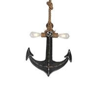 Lampe suspendue vintage en forme d'ancre, lustre rétro industriel en corde de chanvre pour loft, bar créatif, éclairage suspendu, plafonnier E27, décoration de café, restaurant, lampe suspendue, cade