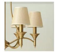 Lampe suspendue vintage en tissu for salon, abat-jour fer et cuivre, éclairage d'intérieur for chambre à coucher pour plafonniers, lampes de table et lampadaires(Beige shade,6 lights)