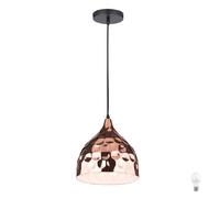 Lampe suspendue vintage pendule salon plafonniers projecteurs optiques martelés or rose dans un ensemble comprenant des ampoules LED