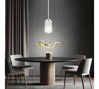 Lampe Suspendue Vintage Pour Salle À Manger Chromée Blanche H 120 CM