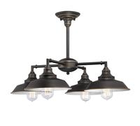 Lampe suspendue Vintage Westinghouse Iron Hill Bronze Lustre 4 Lumières Laterne