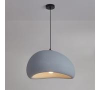 Lampe suspendue Wabi Sabi 08 Gris. Finition texturée, douille E27, Ø 30 cm. Style Japandi, minimalisme japonais naturel - Luminaires Wabi Sabi pour salon, de chambre ou de salle à manger