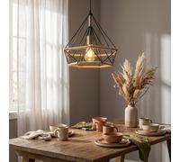 Suspension LED Lampe à suspendre Salle à manger à motifs Noir Métal H 150 cm