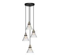 Lampe Suspension 4 Têtes "Alak" 80cm Noir
