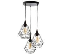 Lampe Suspension à 3 Têtes "Tarbes" 80cm Noir