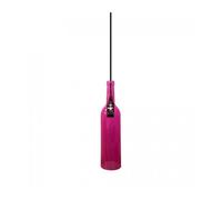 Lampe Suspension avec Porte-lampe E14 Forme Bouteille en Verre Pink