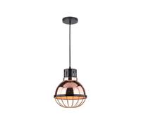 Lampe Suspension avec Porte-lampe E27 Cage Métal Diam 250 Or Rose