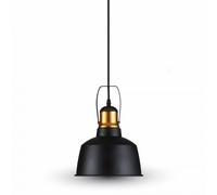 Lampe Suspension avec Porte-lampe E27 Vintage Aluminium Noir