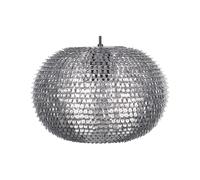 Lampe Suspension E27 Max 40W en Métal Argenté Boule Légère et Robuste Moderne Re