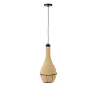 Lampe Suspension en Jonc ""Poire"" 56cm Naturel