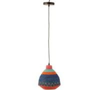 Lampe Suspension en Jonc "Zigzag Bas" 27cm Multicolore Multicolore G