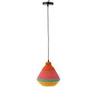 Lampe Suspension en Jonc "Zigzag Haut" 27cm Multicolore Multicolore G