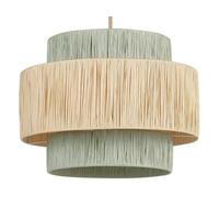 Beliani Lampe Suspendue Elégante Plafonnier Pendant en Papier Naturel et Vert Elégant Palbra