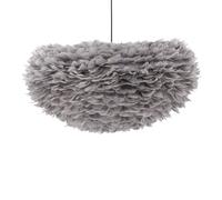 Lampe Suspension en plume "Nicola" 75cm Gris