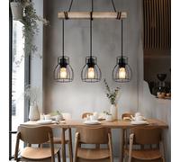 Lampe Suspendue En Bois Pour Le Salon Noire En Verre Hauteur Réglable