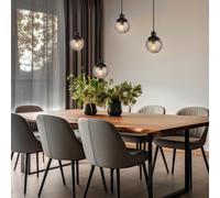 Lampe Suspension Holzleuchte Lampe Salle à Manger Verre Réglable 4 à Flammes