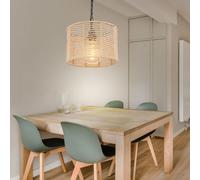 Lampe Suspendue Lustre Éclairage/Lampe de Salon Chanvre Grille Noir Braun H 120