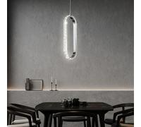 Suspension en cristal suspension dimmable LED suspension table à manger, aspect cristal réglable en hauteur, métal chromé, 1x LED 12W 1100Lm 3000K, LxlxH 16x16x150cm, WOFI 11696